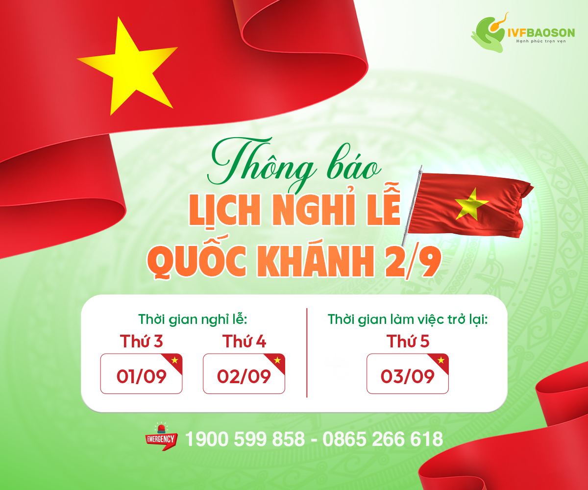 Thông báo lịch nghỉ lễ Quốc khánh 2/9/2026